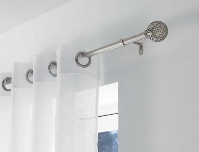 Μονό Κουρτινόξυλο Globa Douceur d'intérieur με διάμετρο 19mm και επέκταση 120 - 210cm - Chrome 1900288