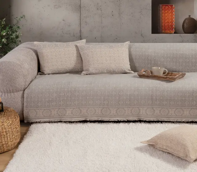 Nef-Nef Homeware Ριχτάρι Διθέσιου Καναπέ Jeneria 170x250 Grey