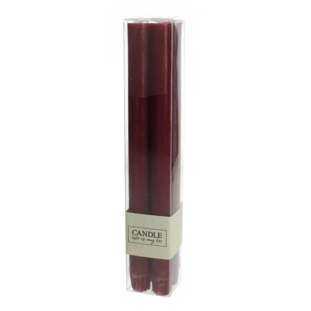 Κερί βιέννης σετ 4 τμχ σαγρέ μπορντώ 2,2x27cm Homeguru XET-2053