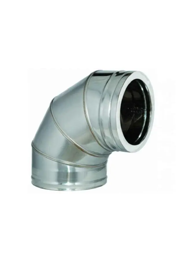 Γωνία 90° Ανοξείδωτη Διπλού Τοιχώματος Inox Φ130-180