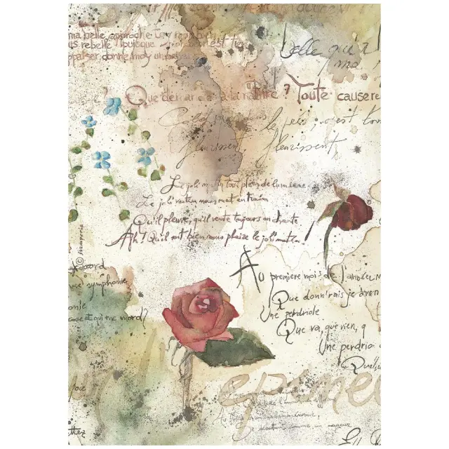 Σετ 6 Ριζόχαρτα ντεκουπάζ Stamperia 21x29cm A4, Flowers and Poems 2