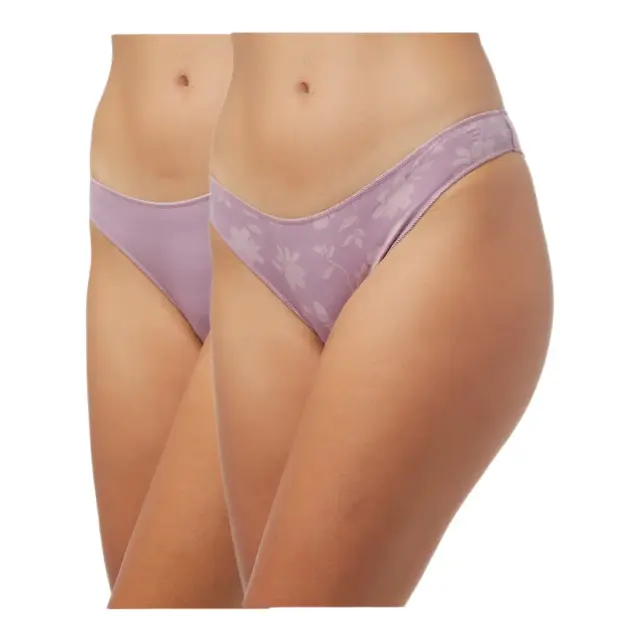 Minerva Γυναικείο Slip Rio Modal Fimelle - Διπλό Πακέτο, Χρώμα Μωβ-Floral