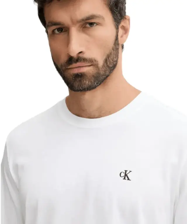 Calvin Klein - Ανδρική Μπλούζα Longsleeve Easy Regular Fit LV04RD247G-YAF Λευκό - XL 3