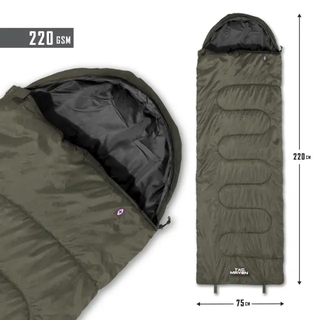 TAC MAVEN Sentinel Sleeping Bag 220GR/M²-Υπνόσακος (Θερμοκρασία Άνεσης 15°C) - 01-Black-Μαύρο 2