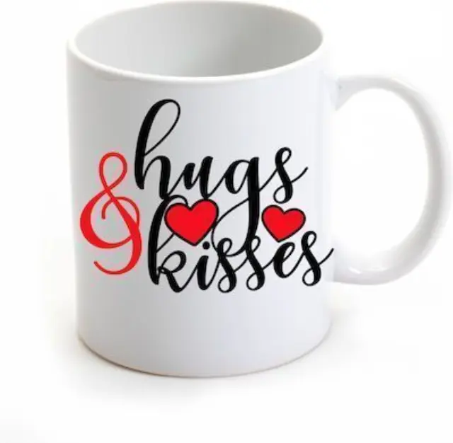 κούπα κεραμική, hugs kisses, αγίου Βαλεντίνου 325ml