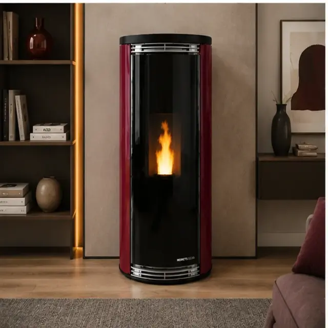 Moretti Design HARMONY AQUA Bordeaux 19 kW – Υδραυλική Σόμπα Pellet 3