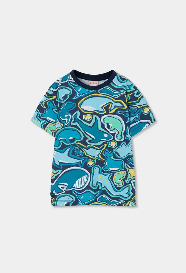 Boboli Knit t-shirt με τύπωμα για αγόρι 543103-9868