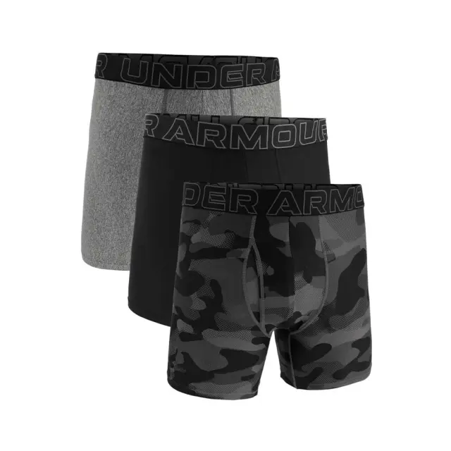 Under Armour Men's Performance Tech Nov 6inch 3 Pack Boxer Underwear Μαύρο - Γκρι 1383879-001 (Under Armour) 3