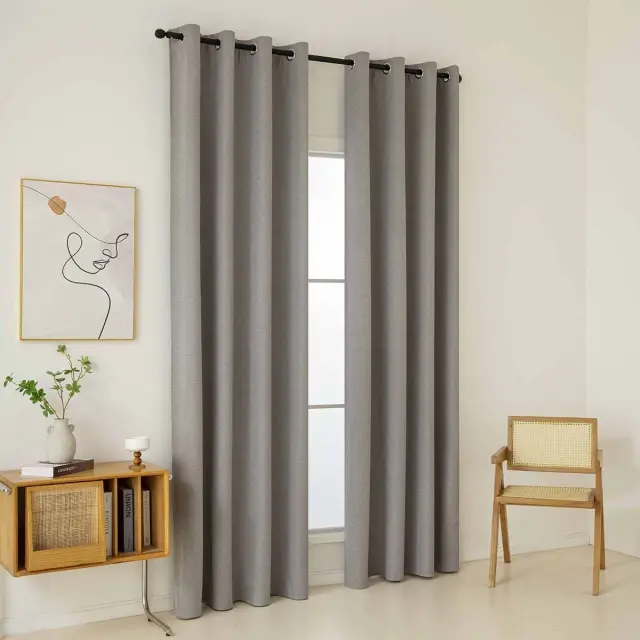 Beauty Home Κουρτίνα Full Blackout σκίασης με 8 κρίκους Total Art 8446 140x270 Μπεζ 3