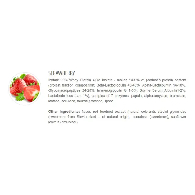 Extrifit Iso 90 CFM Instant Whey strawberry, 2000-g 3