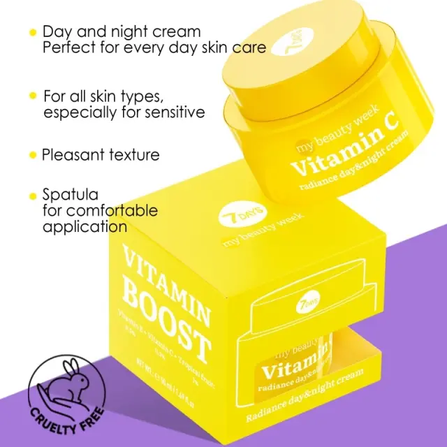 7DAYS My Beauty Week Vitamin C Radiance Day & Night Cream Κρέμα Ημέρας & Νύχτας για Λάμψη & Ενυδάτωση, 50ml 3