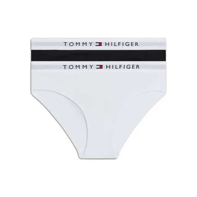 Tommy Hilfiger Παιδικό Slip Κορίτσι TH Original Logo - Διπλό Πακέτο, Χρώμα Λευκό-Μαύρο