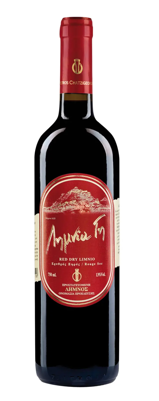 Κρασί (Οίνος) Λήμνου, Ερυθρό Ξηρό, Λημνία Γη, 13% vol, 750ml