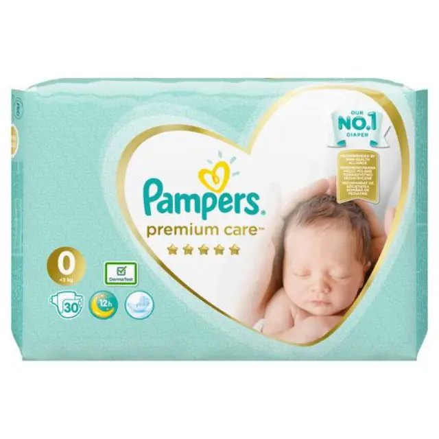 Pampers Premium Care Βρεφικές Πάνες με Αυτοκόλλητο No0 (έως 3kg) 30τμχ