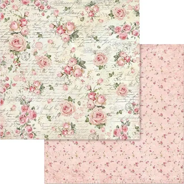 Χαρτί Scrapbooking Stamperia Διπλής Όψης - Μικρά Τριαντάφυλλα - 31x30cm