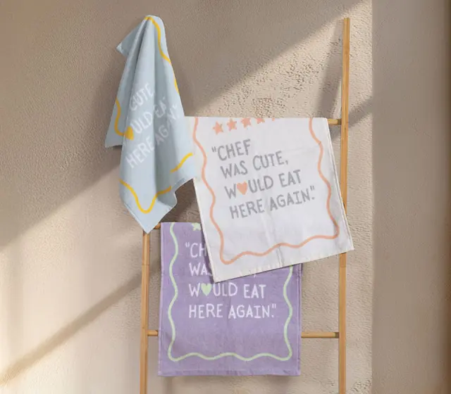 ΠΟΤΗΡΟΠΑΝΟ ΒΕΛΟΥΤΕ CHEF WAS CUTE 40Χ60 NEF-NEF HOMEWARE, 100% BAMBAKI - MAUVE (039818) 2