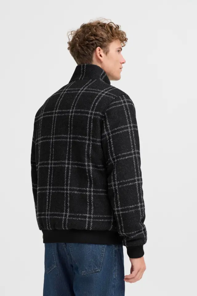 Casual Friday Ανδρικό WILKE Καρό Μπουφάν – Charcoal Grey Melange - M 2