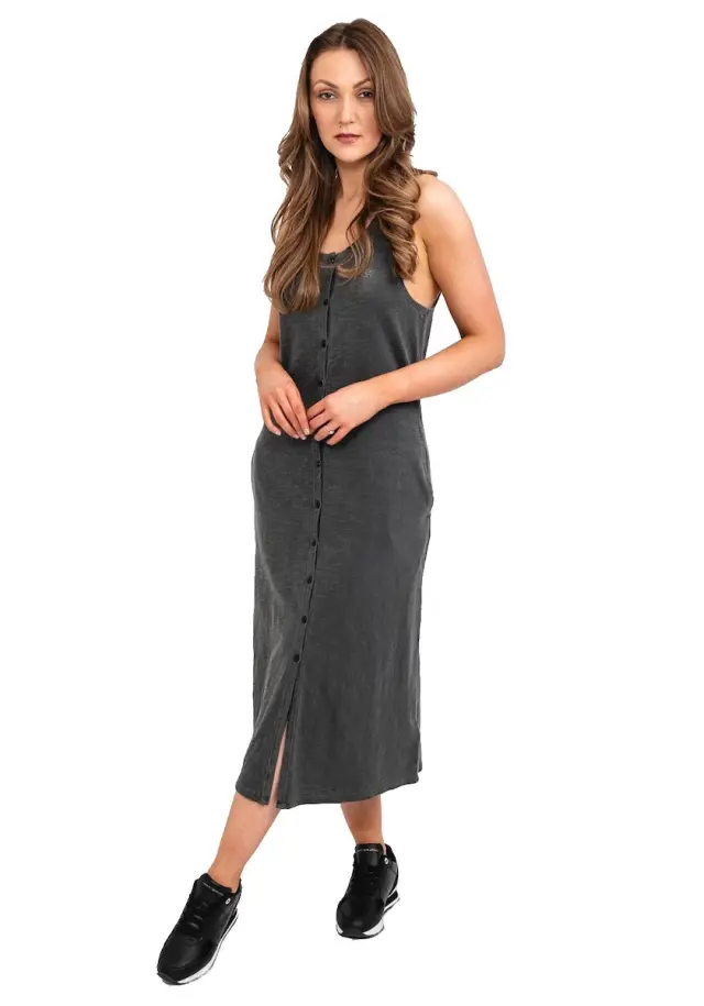Superdry Καλοκαιρινό Midi Σεμιζιέ Φόρεμα Washed Black W8011278A-AFB
