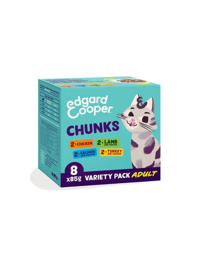 Edgard Cooper - Cat Adult Vetfood Chunks Multipack - 8x85g - Pet Supplies