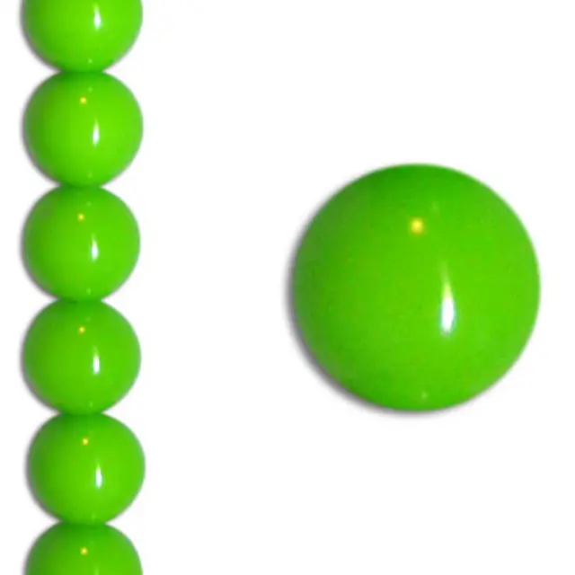 Χάντρα Glass Pearl Party Neon Green 6mm ~29τεμ