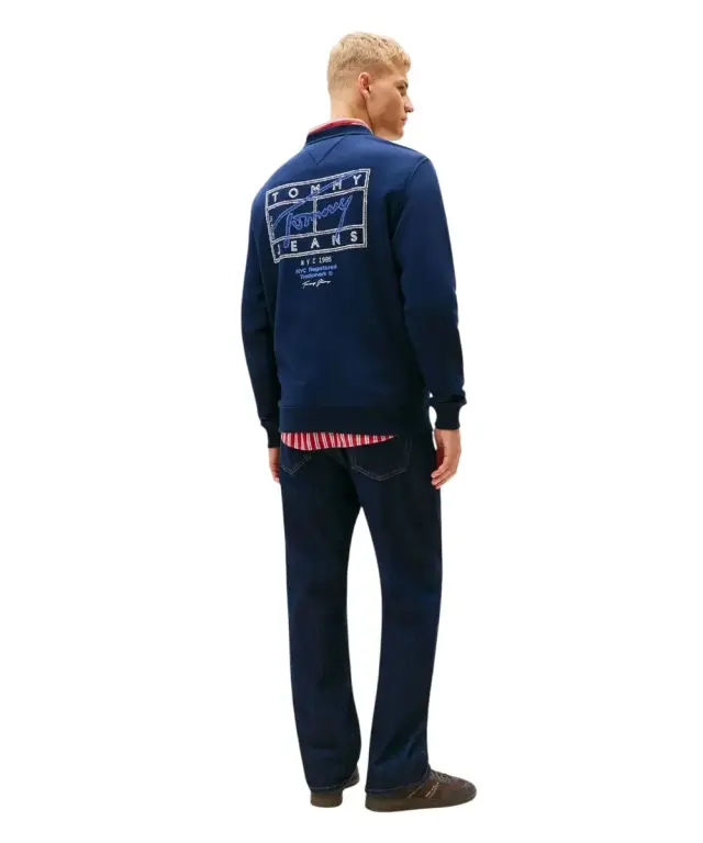 Tommy Hilfiger - Ανδρικό Φούτερ Tjm Entry Dna Play Regular Fit DM0DM22366-C1G Μπλε Σκούρο 3
