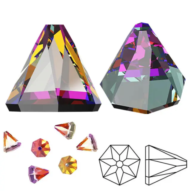 Swarovski 2019 Round Spike Flatback GlueFix 6x6mm Crystal Volcano - 6τεμ