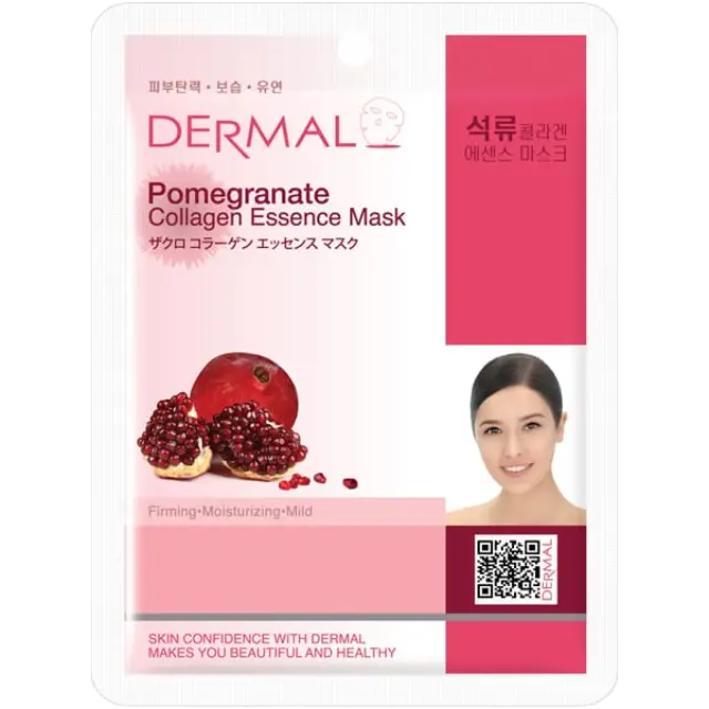 Dermal Collagen Essence Pomegrante Μάσκα Προσώπου για Αντιγήρανση & Λάμψη, 1τεμ
