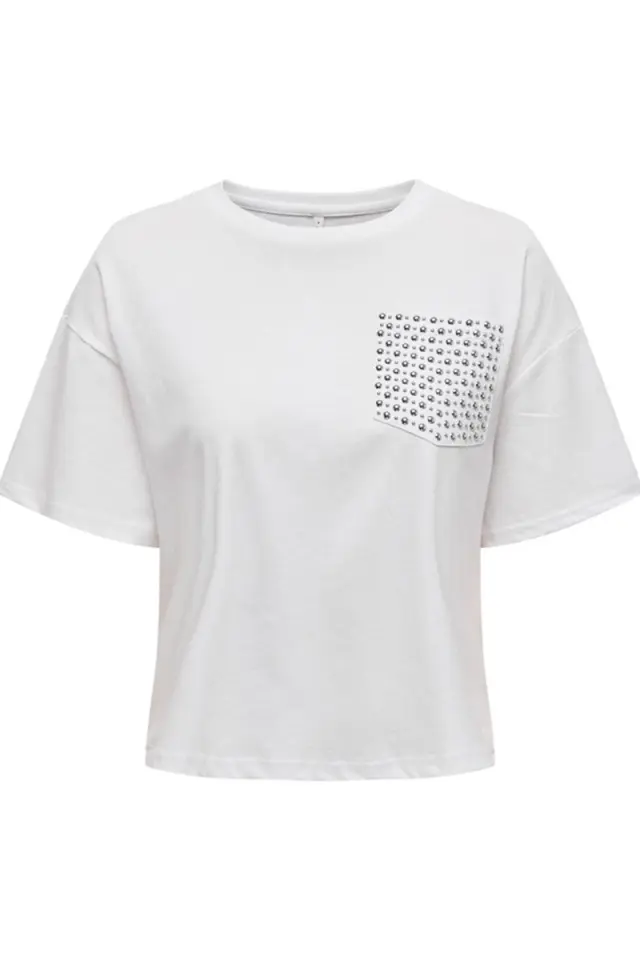 Only Terza Γυναικείο T-Shirt με O-Neck Λευκό - L 3