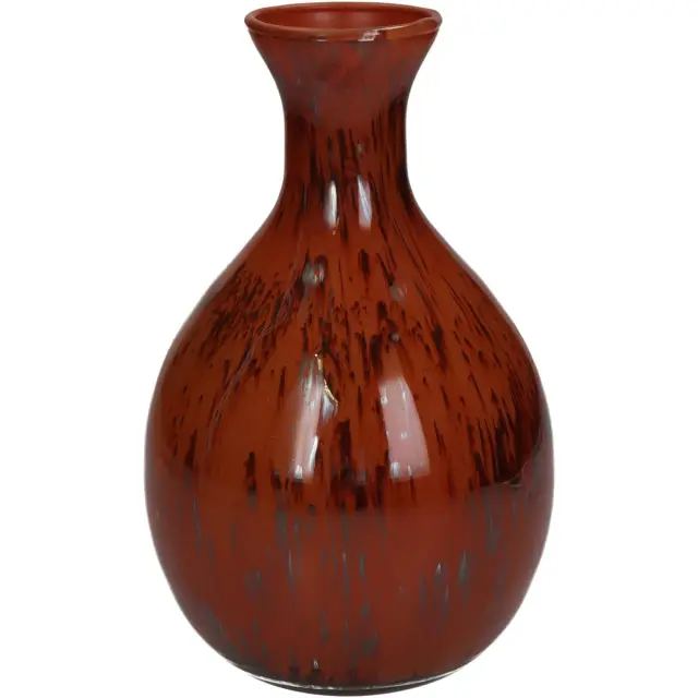 Βάζο Κόκκινο Γυαλί 16x16x25cm