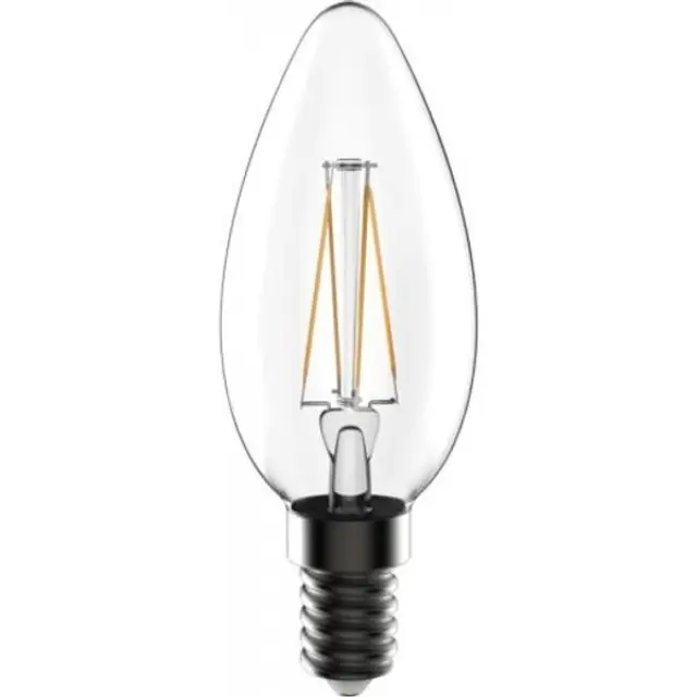 LED Filament Bulb - Candle C35 E14 5W 470lm 2700K Clear 320° - Dimmable