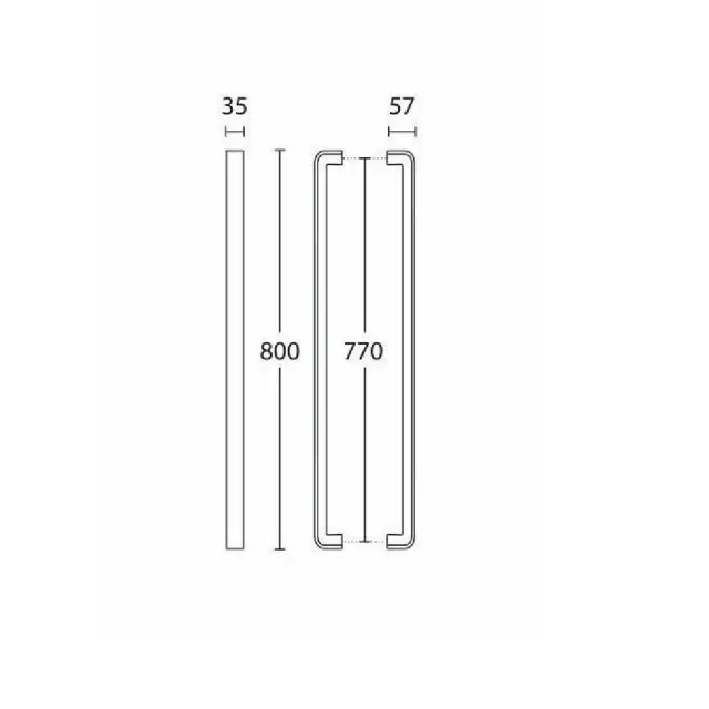 Convex Λαβή Εξώπορτας 1123 Ζεύγος 800mm Ματ Νίκελ / Inox 2