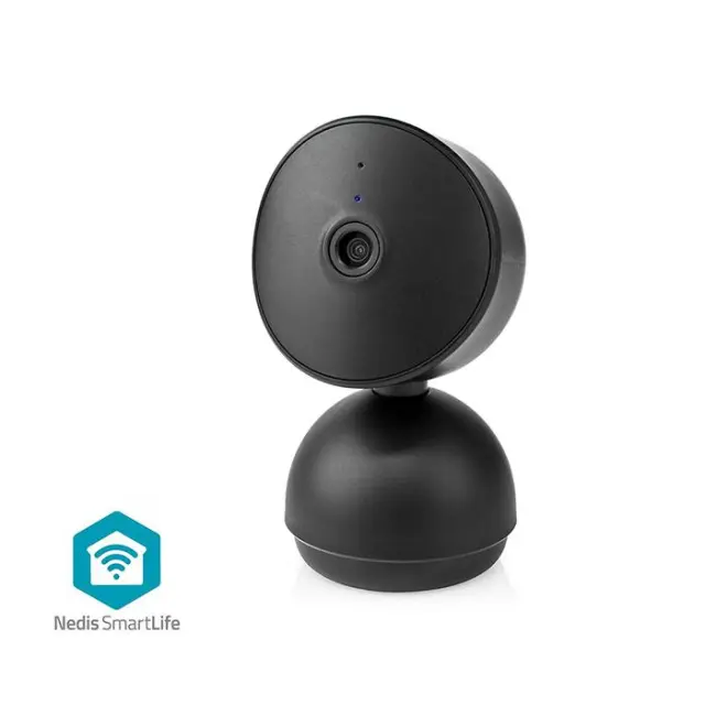 Wi-Fi Smart IP κάμερα Full HD 1080p, με λειτουργία Pan tilt και αισθητήρα κίνησης, σε μαύρο χρώμα.