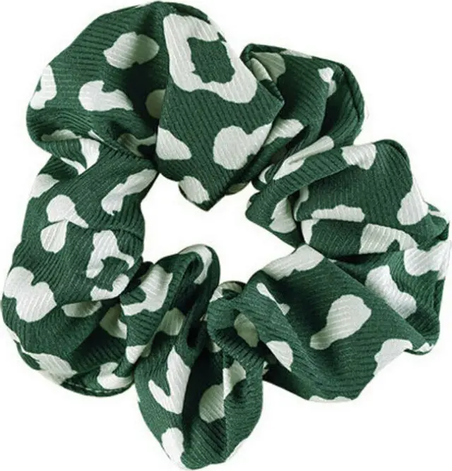 Medisei Dalee Hair Scrunchie Πράσινο με Άσπρες Στάμπες 1τμχ