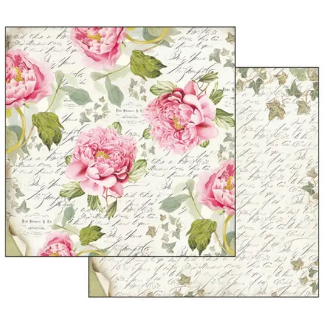 Σετ 10 Χαρτιά Scrapbooking Stamperia Διπλής Όψης - Letters & Flowers - 30x30cm 2