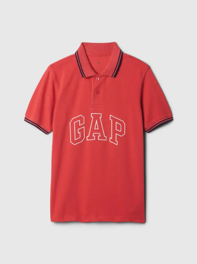 Κόκκινη Παιδική Gap Logo Πόλο Μπλούζα weathered red