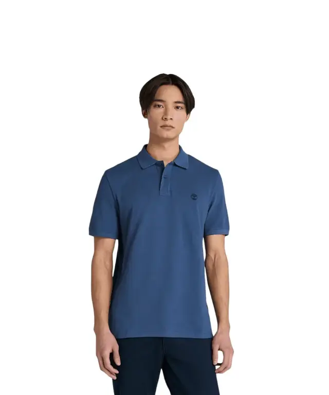 Timberland - Ανδρικό T-shirt Polo Short-Sleeve με Λογότυπο Oyster River TB0A2BRY-EYO Μπλε - S