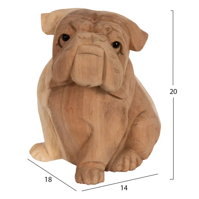 ΕΠΙΤΡΑΠΕΖΙΟ ΔΙΑΚΟΣΜΗΤΙΚΟ BULLDOG ΞΥΛΟ SUAR ΣΕ ΦΥΣΙΚΟ ΧΡΩΜΑ FB97925 18x14x20Y εκ. 2