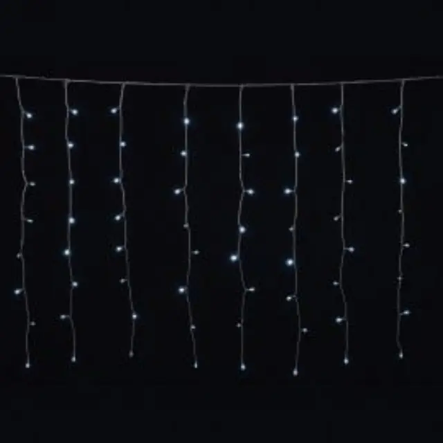 480 LED κουρτίνα επεκτεινόμενη διαφανό καλώδιο, ψυχρό λευκό