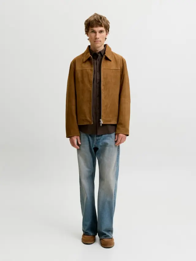 JJEFIELD MELANGE SHIRT LS SN - Mulch 2