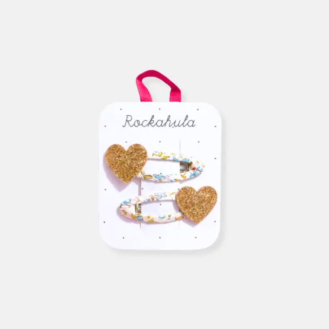 Rockahula – Παιδικά Κλιπ Μαλλιών Με Glitter Καρδιές 3+ Ετών