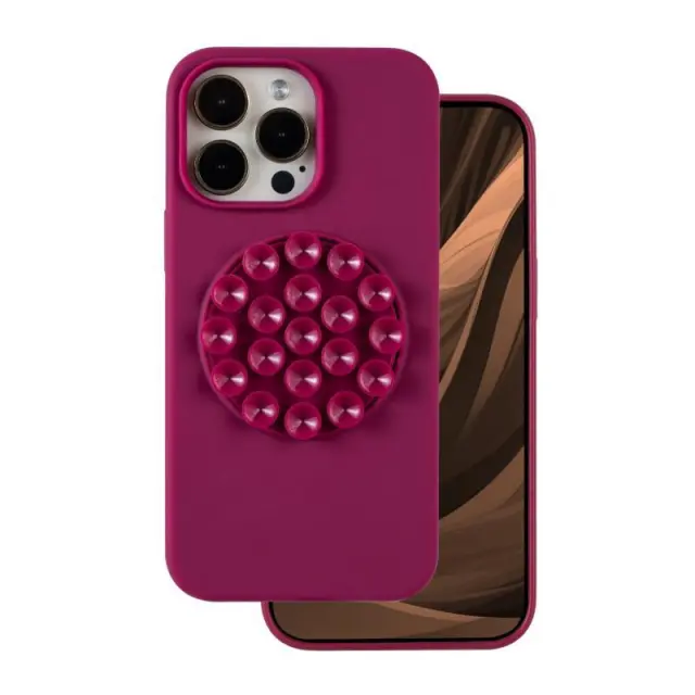 Θήκη Silicon & PC inos Apple iPhone 16 Pro με Suction Cup Μπορντώ N70861