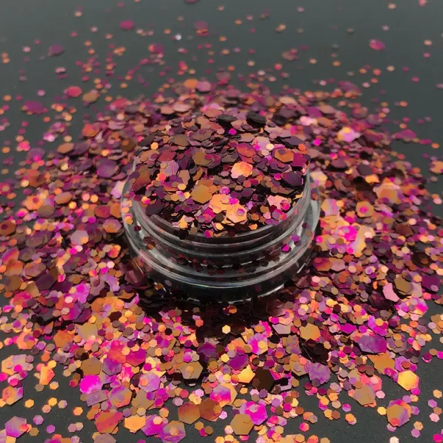 Chunky glitter 20gr, Χρυσό - Μωβ
