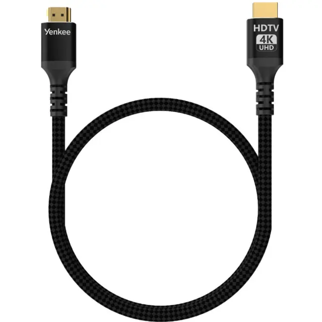 Καλώδιο HDMI Yenkee YCH 130 2.0 4K/60Hz Gold Plated Braided Μαύρο 3m 2