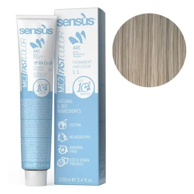 Sensus MC2 Fast Color 10.0 Platinum Blonde 100ml - (μόνιμη βαφή χωρίς αμμωνία για γρήγορη εφαρμογή)