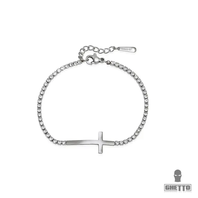 Ghetto Crystal Bracelet Cross SS