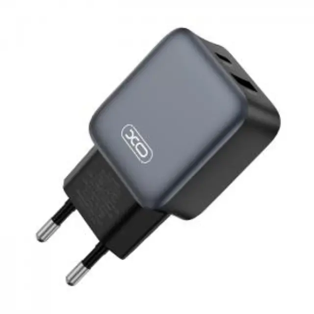 Universal φορτιστής με 2 εξόδους, 1xUSB-A & 1xUSB-C, PD20W & QC18W σε μαύρο χρώμα 3