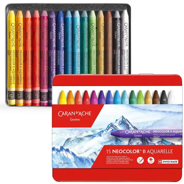 Σετ Υδατοδιαλυτά Παστέλ Κεριού Caran d'Ache Neocolor II, 15 Χρώματα
