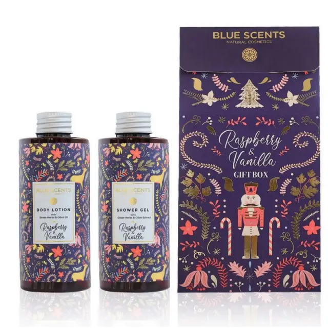 Blue Scents Promo Gift Box Raspberry + Vanilla Αφρόλουτρο Σώματος, 300ml + Raspberry + Vanilla Ενυδατικό Γαλάκτωμα Σώματος, 300ml