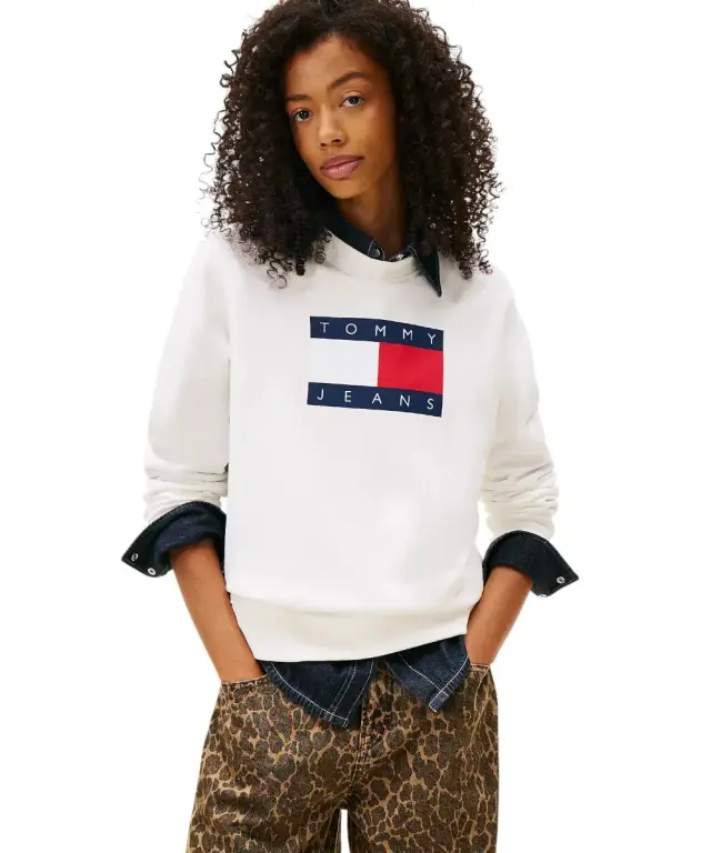 Tommy Hilfiger - Γυναικείο Φούτερ Tonal Flag Sweatshirt Regular Fit DW0DW22564-YBL Εκρού - S