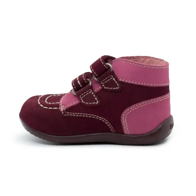 Μποτάκι KICKERS Μπορντό δίχρωμο σουέτ BONKRO 620733-10 - 19 3